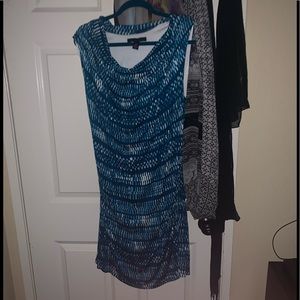 Blue patterned summer dress
